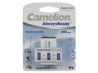 Cammelion - 6LR61C/02AR - NiMH E-Block (V7/8H) 9V (8.4 V) - 200 mAh 'ALWAYSREADY™'