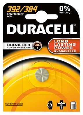 Duracell - 384 / 392 / SR41 - 1,55 Volt 130mAh Silberoxid