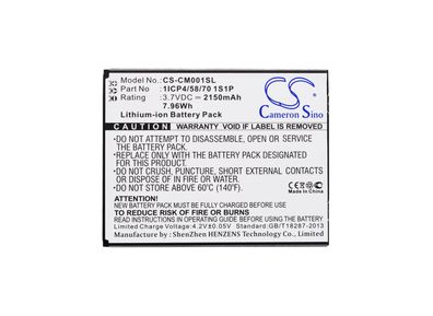Ersatzakku - CS-CM001SL - Custom Battery Pack 1ICP4/58/70 1S1P - 3,7 Volt 2150mAh