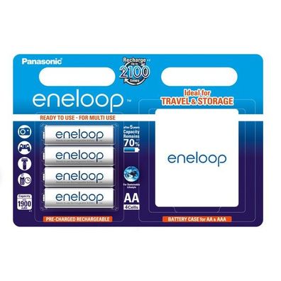 Panasonic - eneloop Akku AA - 4er-Blister + Schutzbox (BK-3MCCEC4BE)