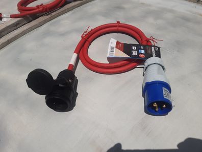 NEU CEE Adapterkabel 1,5m x 2,5mm 230V Strom 16A für Camping Wohnmobil Wohnwagen