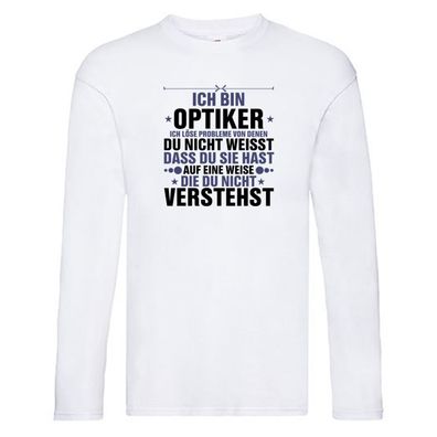 Löse Probleme: Optiker | Augenoptiker v2 Long Sleeve Weiß