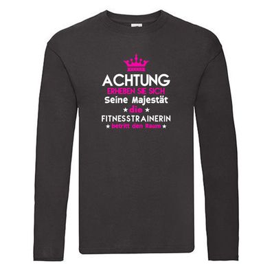 Erheben Sie sich: Fitnesstrainerin | Trainerin | Sport Long Sleeve Schwarz