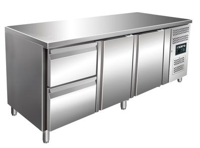 Saro Kühltisch 1795x890-900x700mm mit 2 Türen und 1x2 Schubladenset