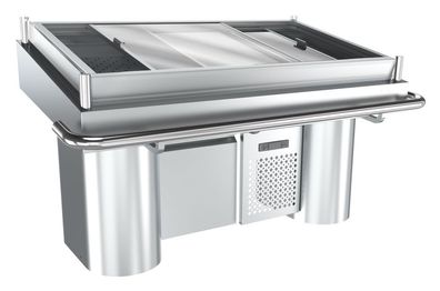 Combisteel Fischtheke Verkaufstheke ist gekühlt aus Edelstahl