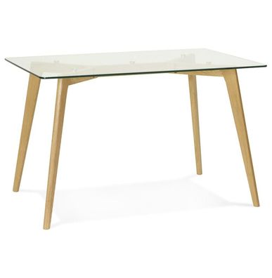 Esstisch – Glas Holz 120x80cm kompakt modern