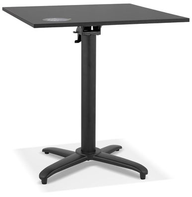 Terrassentisch – Rechteckig Schwarz 68x68cm klappbar wetterfest