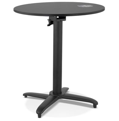 Terrassentisch – Rund 68cm Schwarz klappbar wetterfest