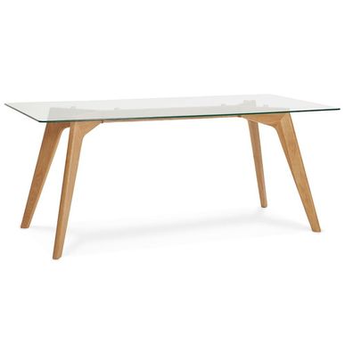 Esstisch – Glas Eiche 180x90cm Transparent Modern
