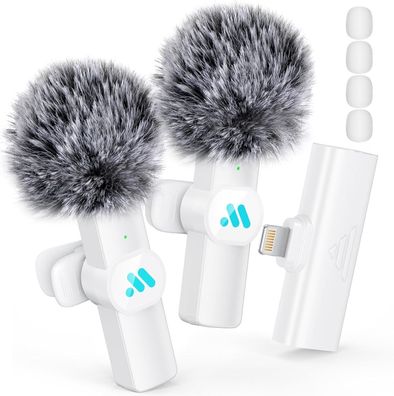 Leettus Lavalier Microfon Wireless, Lavalier Mikrofon Kabellos für iPhone, Plug-Play