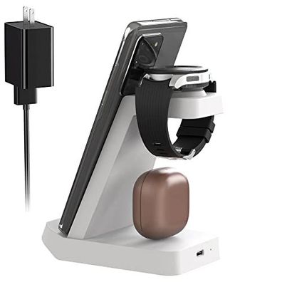 Links9+ Ladestation für Samsung Galaxy 10w, 3 in 1 Schnellladeständer