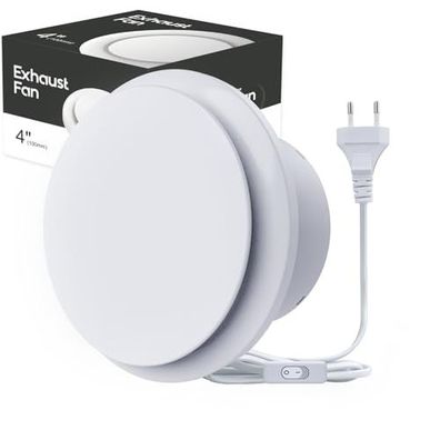 SBONNI 100 mm Badezimmer-Abluftventilator mit Schalter – 12 W, 130 m³/h, Luftabzug