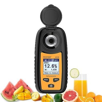 Aicevoos Q6 Digitales Zuckerrefraktometer, Brixmeter, Messbereich 0-35 %, Genauigkeit