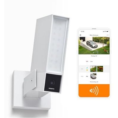 Netatmo NOC-S-W-DE Smarte Überwachungskamera für den Außenbereich mit 105 dB Sirene,