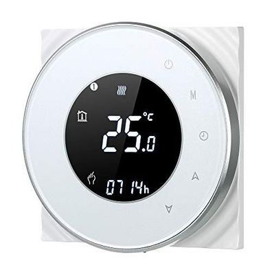 Decdeal Raumthermostat, Gastherme, Heizung, WLAN, rund, Touchscreen LCD-Display