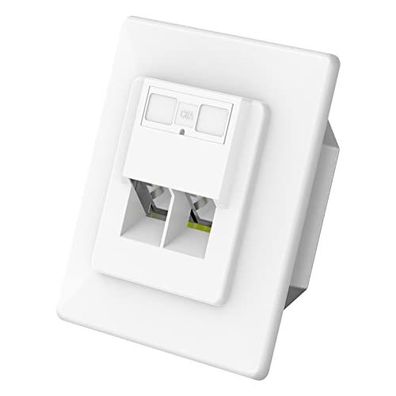 LEENUE Unterputz Netzwerkdose CAT7, RJ45 LAN Dose CAT6A Geschirmt