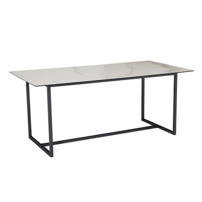 Esstisch Keramik Glas Metall Rechteckig Marmoroptik Groß
