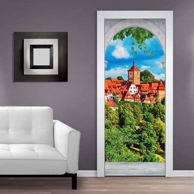 Vlies Fototapete Wandtapete Wandbilder 3D Ronatische Bogen Stadt 1362VT