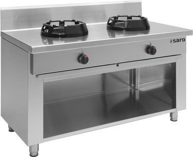 Gastronomie Saro Wok-Gasherd Mit Offenem Unterbau Modell Cc02, Maße B 1400 X T
