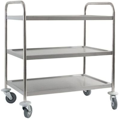 Stalgast Servierwagen Aus Edelstahl, Mit Drei Borden, 860 X 540 X 920 mm (Bxtxh)