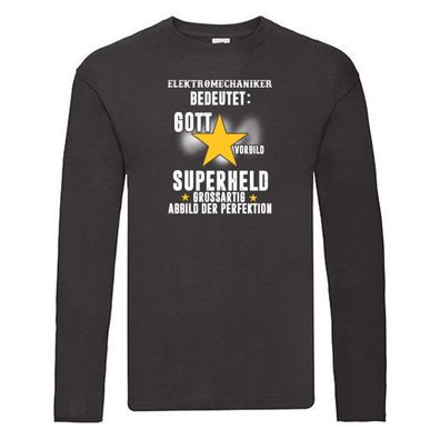 Superheld: Elektromechaniker | Beruf | Mechaniker | Elektrik Long Sleeve Schwarz