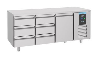 Combisteel Kühltisch mit 1 Türe und 6 Schubladen aus Edelstahl 1865x700x850mm