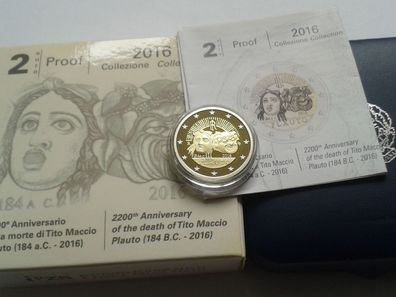 Original 2 euro 2016 PP Italien Plautus 2 euro 2016 Italien Plautus PP