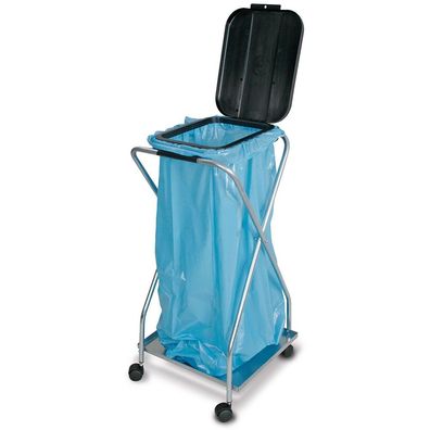 BRB Müllsackständer mit Rollen, für 70-120L Säcke (schwarz, einfach)