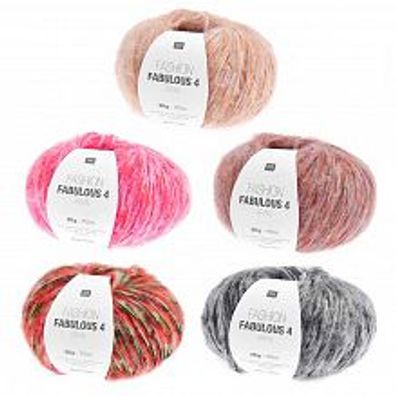 50g Rico Fashion Fabulous 4 Aran Wolle Garn zum Stricken Häkeln GP 119,80€/1kg