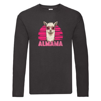 Almama | Lama | Muttertag Long Sleeve Schwarz
