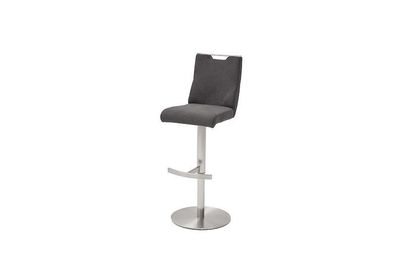 Barhocker Tresenhocker GIULIA Barstuhl mit Griffloch Feingewebe anthrazit Edelstahl
