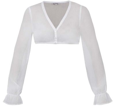 Dirndlbluse Arnstein Langarm weiß