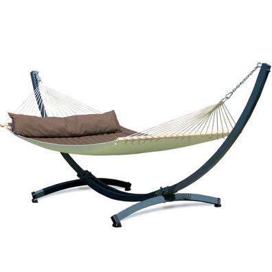 Potenza Outdoor Hängematte mit Tytan Gestell für 2 Personen, Stabhängematte XXL 200kg