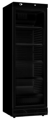 Combisteel Glastürkühlschrank schwarz – 382 Liter, + 4/ + 10 °C, 1 Tür