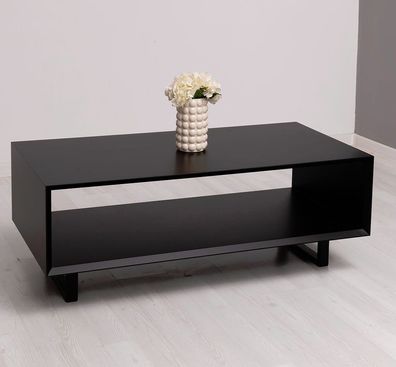 Skandi-Couchtisch mit Metallfüßen schwarz