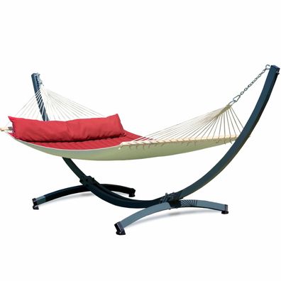 Potenza Hängematte mit Verzinkter Tytan Gestell 350kg I I Stabhängematte XXL 210x140