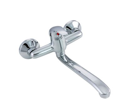 Wand-Küchenarmatur Einhandmischer Aufputz Chrom mit Schwenkauslauf L-25