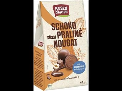 Rosengarten Schoko küsst Praliné Nougat 85g