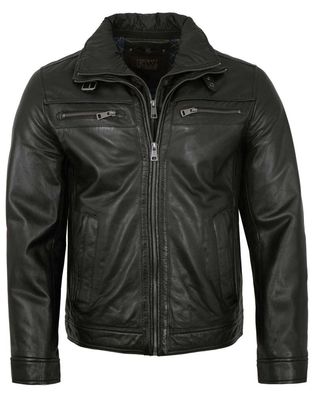 Existenz - Herren Lederjacke Lammnappa schwarz