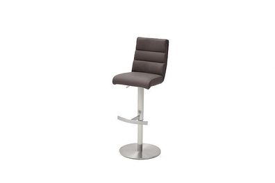 Barhocker Tresenhocker GIULIA B Barstuhl mit Griff Leder braun Edelstahl