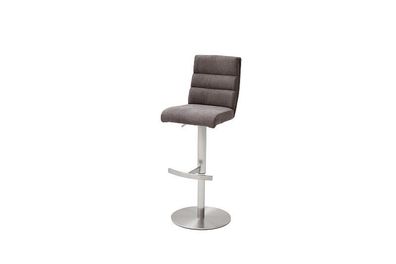 Barhocker Tresenhocker GIULIA B Barstuhl mit Griff Feingewebe braun Edelstahl