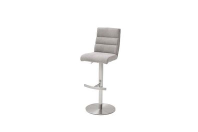 Barhocker Tresenhocker GIULIA B Barstuhl mit Griff Feingewebe eisgrau Edelstahl