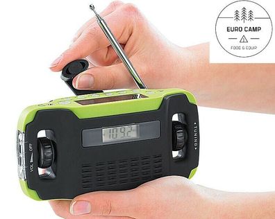 NEU Solar Kurbel Akku FM Radio LED Lampe für Camping Outdoor Survival Prepper