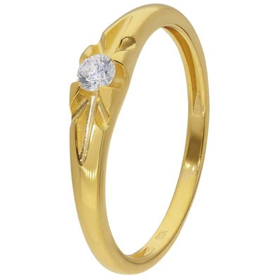 GLIZZ Schmuck Gold-Ring für Damen und Herren Gold 333/8K mit Zirkonia GL8734