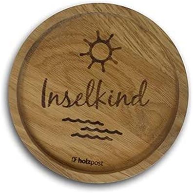 Untersetzer aus Eiche "Inselkind", Ø 11,2cm