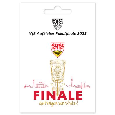 VfB Stuttgart Aufkleber Pokalfinale 2025 – 85 x 85 mm – wetterfest & lizenziert