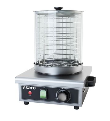 Saro Hot-Dog-Maker HW 1 – Edelstahlgerät mit Glaszylinder, 0,45 kW