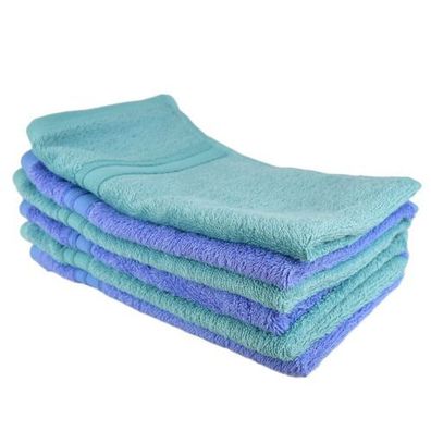 Bambus-Handtuch-Set 6 Stück 30x50, blau/türkis