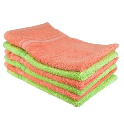 Bambus Handtuch Set 6 Stück 30x50, lachs/grün