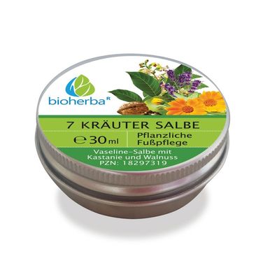 Bioherba 7-Kräuter Salbe Fußpflege mit Kastanie und Walnuss